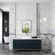 Curved Black Bathroom Mirror 70 x 50cm Modern Wall Mounted Design by HOMCOM