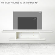 Wall Mounted Floating TV Unit For TVs Up To 40 Inch With Storage Shelf, White