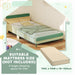 Green Toddler Bed with Safety Rail for Ages 3-10 Years 195 x 103 x 60.5cm by AIYAPLAY