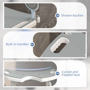 Adjustable Padded Shower Stool with U Shaped Seat for Elderly or Disabled Use, Grey