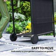 4 Plus 1 Burner Gas BBQ Grill with Thermometer Side Table and Wheels for Outdoor Cooking by Outsunny