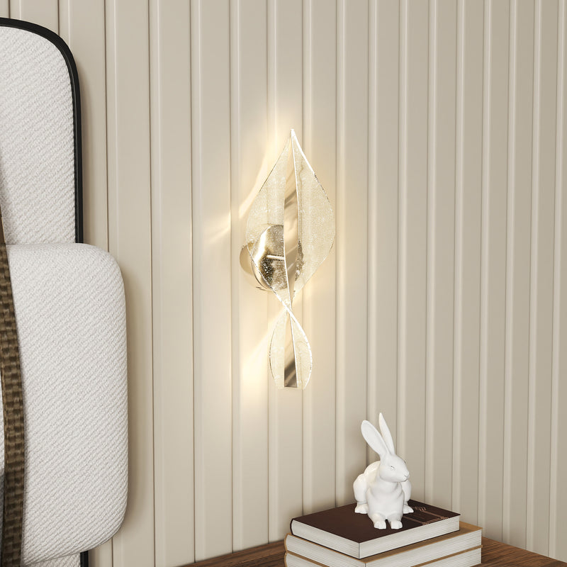 Set of 2 Silver Spiral LED Wall Lights with Adjustable Colour for Bedroom or Hallway