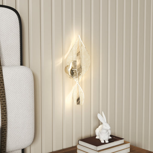 Set of 2 Silver Spiral LED Wall Lights with Adjustable Colour for Bedroom or Hallway