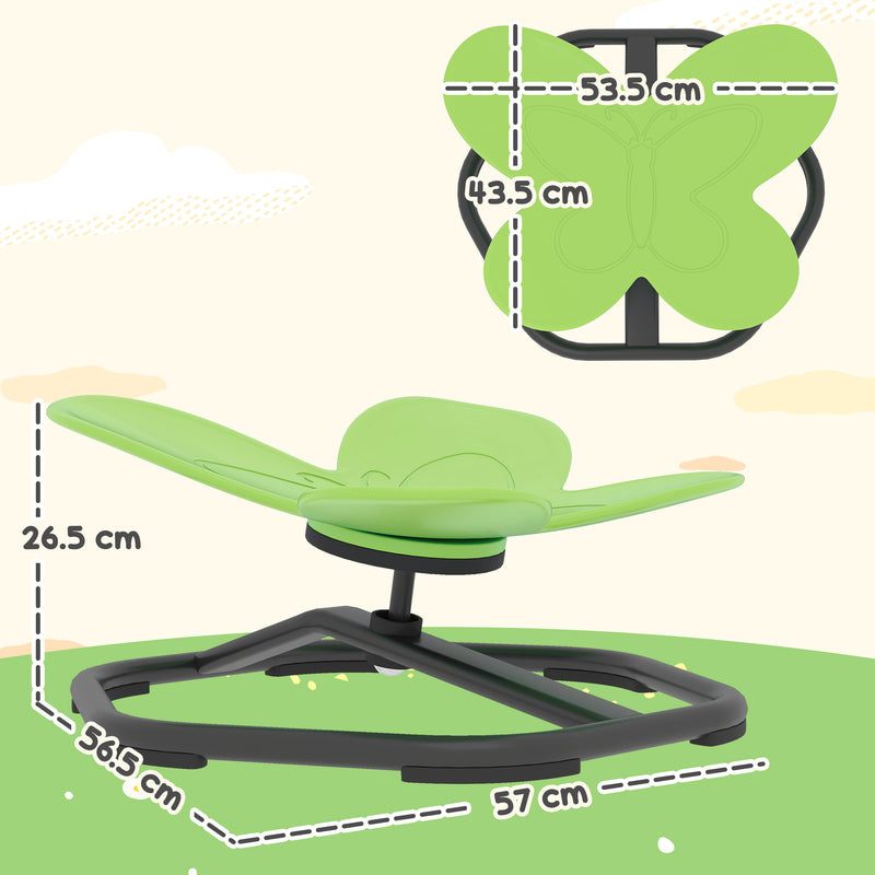 Butterfly Shaped Kids Swivel Chair for Sensory Play and Balance Training Green AOSOM