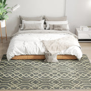 Large UV Resistant Indoor Outdoor Rug Easy to Clean with Geometric Design 230x160cm, Grey