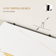 White and Gold Storage Sideboard with Elegant Design by HOMCOM