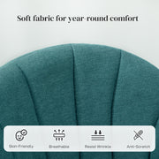 Green Velvet Dining Chairs Set of 2 with Metal Legs and Shell Backrest for Home