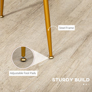 Set of 2 Velvet Dining Chairs with Padded Seat and Steel Legs for Comfort Pink