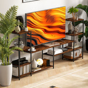 Industrial TV Stand With Storage Shelves For TVs Up To 60 Inches Ideal For Living Rooms