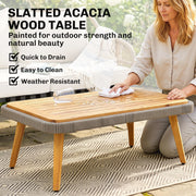 Rattan Garden Furniture Set for Relaxing Outdoor Seating with Cushions and Coffee Table Cream Outsunny