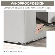 Grey Waterproof Garden Furniture Cover for Rectangle Table Set Heavy Duty 210x140x80cm