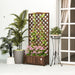53L Wooden Garden Planter Box with Trellis for Climbing Plants Dark Brown by Outsunny