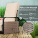 Brown Rattan Garden Recliner Chair With Cushion Side Tray And Footrest by Outsunny