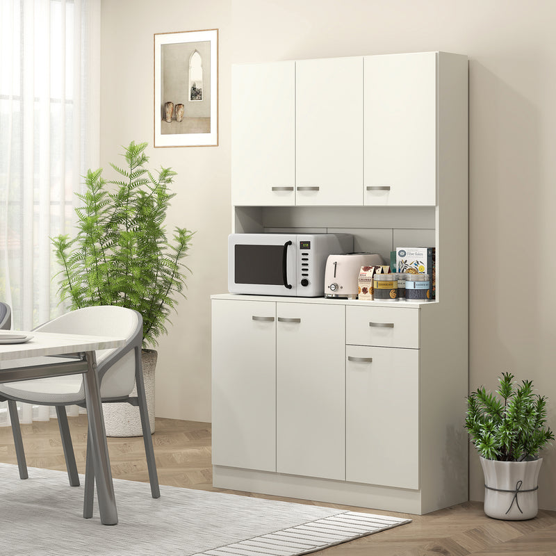 White Freestanding Kitchen Pantry Storage Cabinet With Shelves by HOMCOM