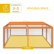 Foldable Wooden Rabbit Hutch for Indoor and Outdoor Use with Easy Access Orange AOSOM