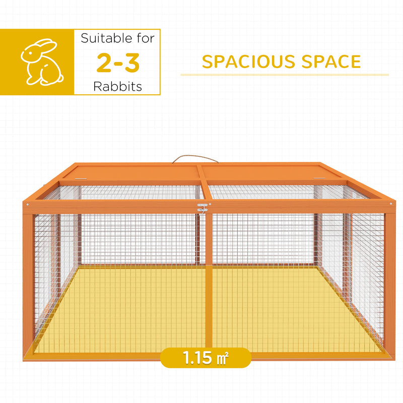 Foldable Wooden Rabbit Hutch for Indoor and Outdoor Use with Easy Access Orange AOSOM