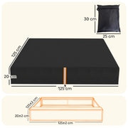 Sandpit Cover Waterproof Outdoor Protector Keeps Sand Clean and Dry Black AOSOM