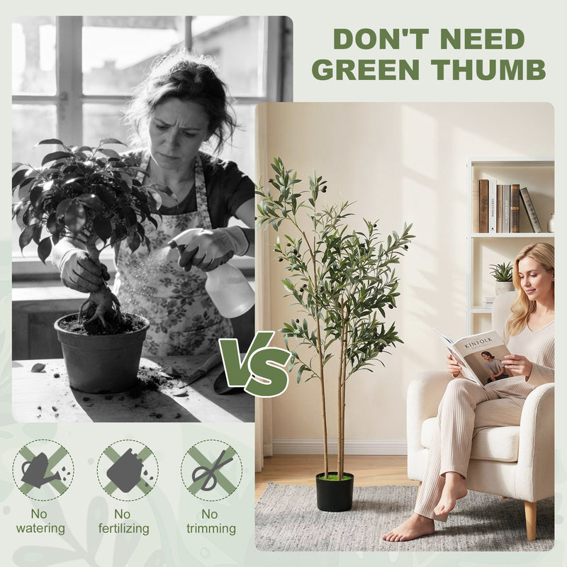 Artificial Olive Tree for Easy Maintenance Free Greenery in Living Rooms Green Homcom