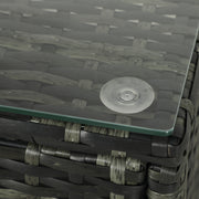 Four Piece Rattan Sofa Set with Cushions in Orange and Grey by Outsunny