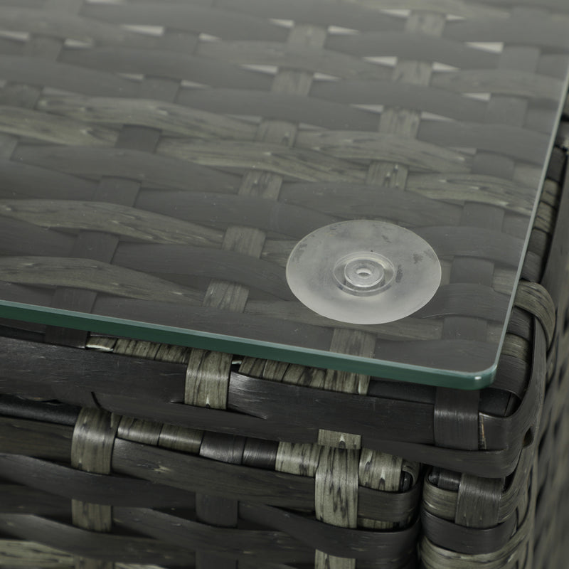 Four Piece Rattan Sofa Set with Cushions in Orange and Grey by Outsunny