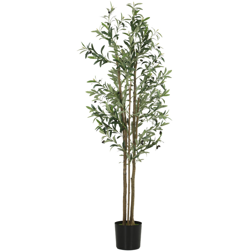 Artificial Olive Tree for Living Room with Stable Base and Zero Maintenance Green Black