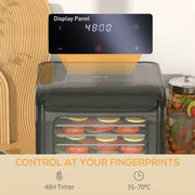 Black Six Tray Food Dehydrator Adjustable Temperature 35-70 Degrees Centigrade by HOMCOM