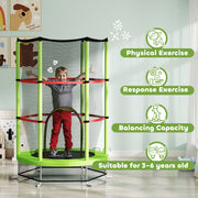 Green Kids Trampoline with Enclosure Net and Steel Frame for Ages 3-6 by HOMCOM AOSOM