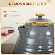 Grey 3kW Rapid Boil Honeycomb Kettle for Rapid Boiling by HOMCOM