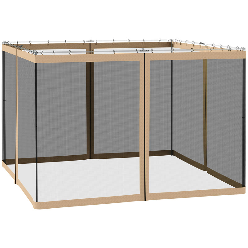 Universal Gazebo Mesh Sidewall Netting for Canopy Tents Keeps Insects Out Beige