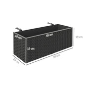 Set of Two Black Rattan Effect Planters for Garden and Patio by Outsunny