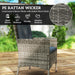 Light Grey 7 Piece Rattan Patio Dining Set with Round Glass Table by Outsunny