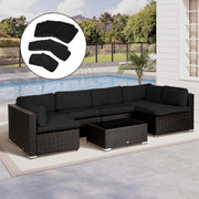 Black Rattan Sofa Cushion Cover for Outdoor Garden Furniture Weather Resistant Polyester