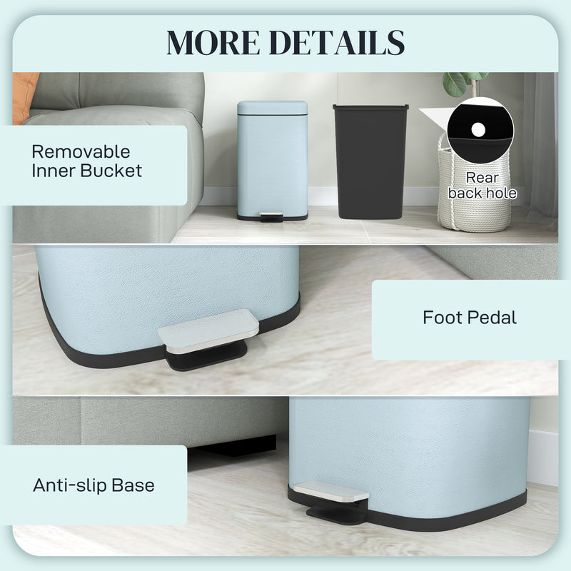 20L Metal Kitchen Pedal Bin With Modern Boxy Design by HOMCOM