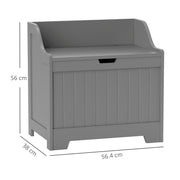 Grey 61L Home Storage Chest With Lift Top Lid And Modern Design By HOMCOM