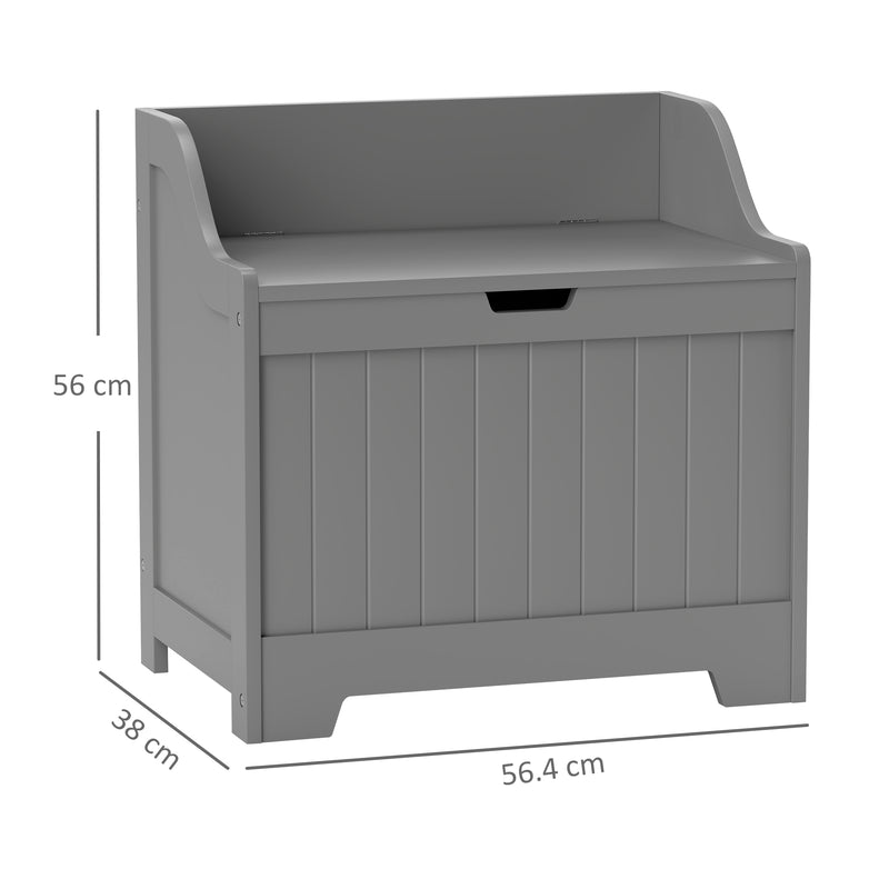 Grey 61L Home Storage Chest With Lift Top Lid And Modern Design By HOMCOM