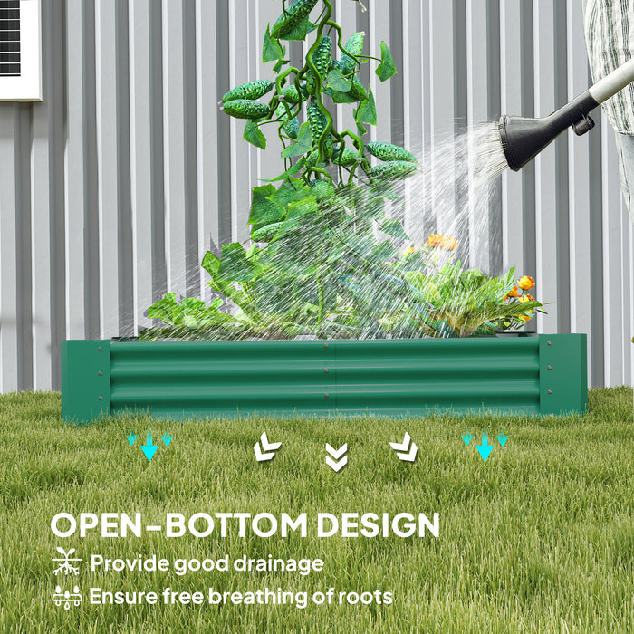 Green 180 x 90cm Galvanised Steel Open Garden Planter Durable Raised Bed by Outsunny