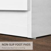 White 3 Drawer Bedside Table with Silver Handles by HOMCOM