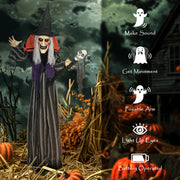 160cm Animatronic Witch Halloween Decoration With Moving Arms For Indoor Or Outdoor Use Multi