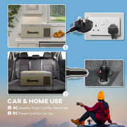 16L Portable Car Fridge with Adjustable Temperature Ideal for Travel and Camping Khaki Grey AOSOM
