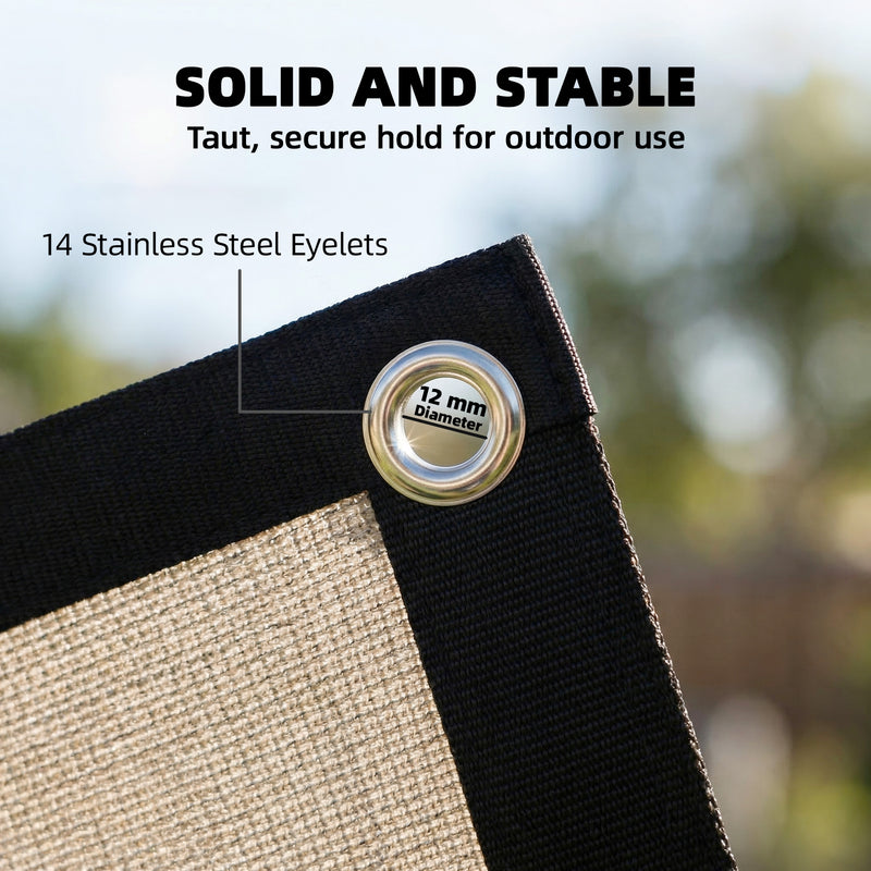 Sun Shade Sail for Garden or Patio with UV Protection Easy Setup 3 x 3.6m Beige AOSOM