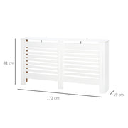 Modern MDF Radiator Cover Cabinet With Horizontal Slats For Living Room Or Bedroom, White