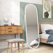 Full Length Two Way Curved Mirror for Bedroom or Dressing Room Freestanding, White