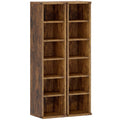 CD and Media Storage Shelves Set of 2 for Organising CDs Games and Books Rustic Brown AOSOM