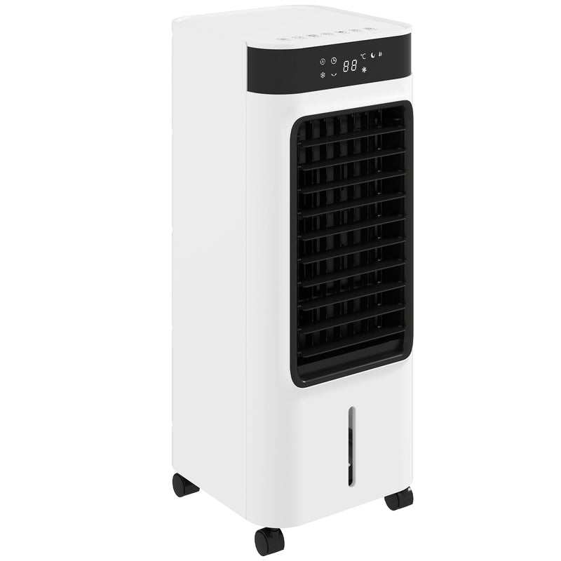 Portable Air Cooler with Fan and Humidifier for Quiet Room Cooling | Remote Control  | White Homcom