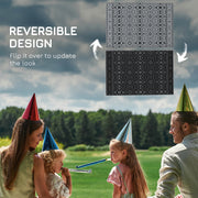 Reversible Black and Grey Outdoor Rug 182 x 274cm with Carry Bag for Garden or Camping