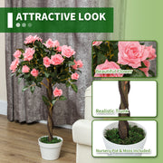 Set of 2 Pink Rose Artificial Plants in Pots 90cm Tall for Indoor and Outdoor Decor