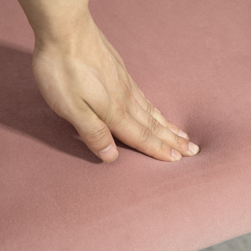 Set of 2 Upholstered Armchairs with Metal Legs Ideal for Living Room Seating Pink