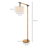 Metal Floor Lamp with Rotating Shade and LED Bulb for Living Room or Bedroom, Brown
