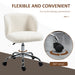 White Teddy Fleece Swivel Office Chair with Adjustable Height and Wheels for Home Office