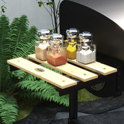 Charcoal BBQ Grill with Thermometer Shelves and Wheels for Easy Outdoor Cooking